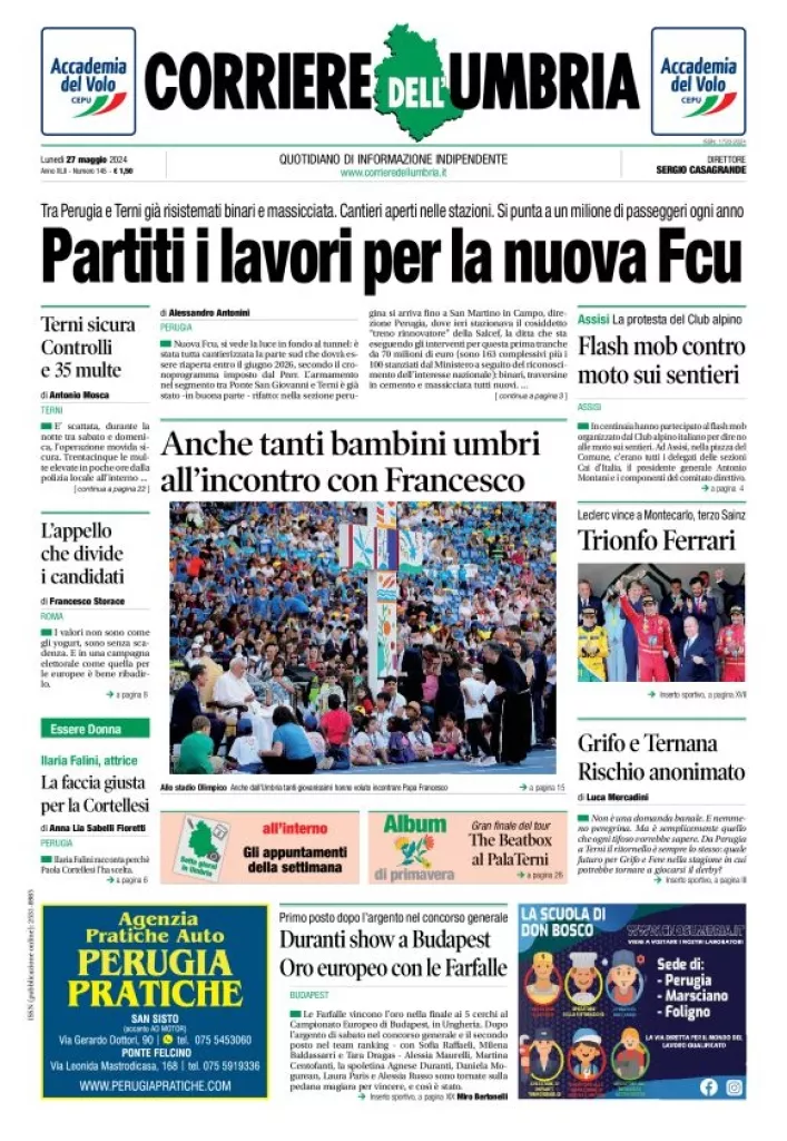 Prima-pagina-corriere umbria-del-2024-05-27